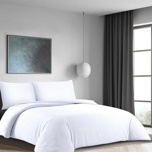 LYMA Bedding Bettwäsche Set, Oeko-TEX-Zertifiziert, Premium Weiches Doppelt Gebürstete Nanoplush Stoff Bettdeckenbezug, Knitterfrei Bügelfrei Bettbezug mit Kissenbezug (Weiß, 200x200+80x80cm) von LYMA