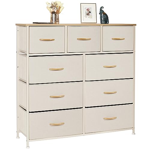 LYNCOHOME Kommode mit Schubladen aus Stoff, Sideboard Wohnzimmer mit 9 Stoffschubladen, kommode Schlafzimmer Flur, komode komodenschrank flurschrank für Küche Büro Flur Schlafzimmer LYNCOHOME Kommode mit Schubladen aus Stoff, Sideboard Wohnzimmer mit 9 Stoffschubladen, kommode Schlafzimmer Flur, komode komodenschrank flurschrank für Küche Büro Flur Schlafzimmer von LYNCOHOME