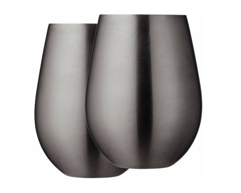 LYNGBY-GLAS Becher Lyngby Steel Trinkbecher 2er Set ca 55cl, Stahl von LYNGBY-GLAS