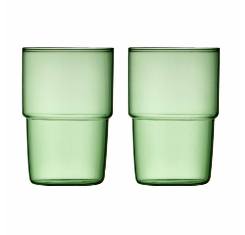 LYNGBY-GLAS Becher Torino 2er Set, Grün, 400 ml, Glas von LYNGBY-GLAS