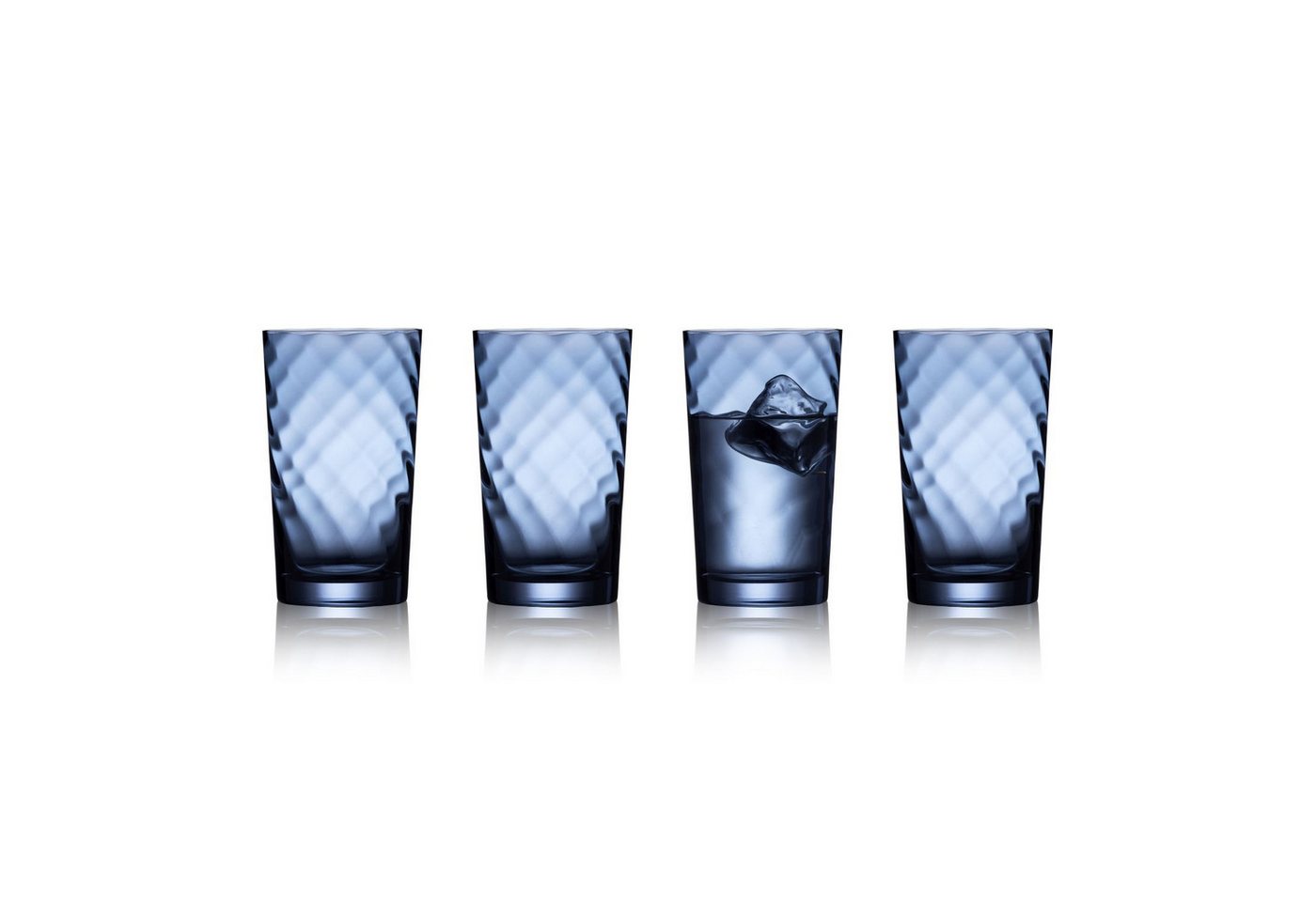 LYNGBY-GLAS Longdrinkglas Vienna Blau, Glas, 4er Set von LYNGBY-GLAS