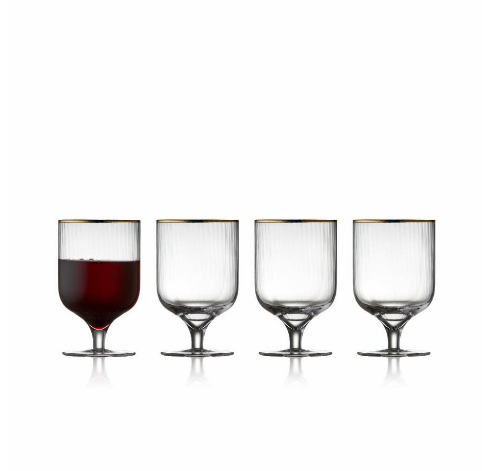 LYNGBY-GLAS Weinglas Palermo Gold 4er Set, Glas von LYNGBY-GLAS