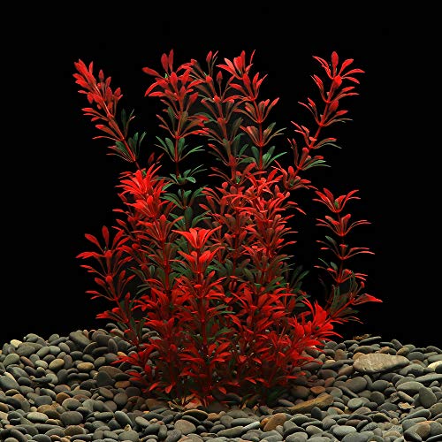 LYNKO Große Aquarium Pflanzen Künstlich Künstlich Wasserpflanzen Plastik Kunstpflanzen Kunstpflanzen Dekoration Ornament Sicher für alle Fische 30cm x 10cm - Rot von LYNKO