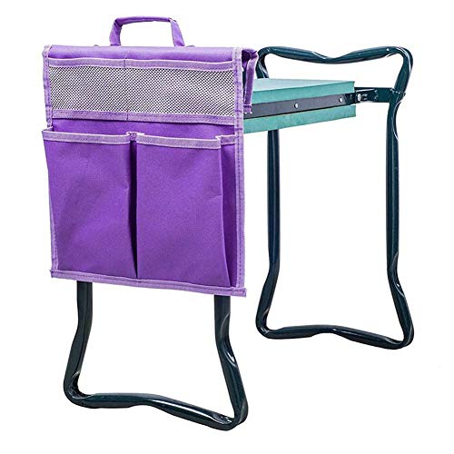 LYNN Garten Kniebank Werkzeug Oxford Taschen 12.2x11.8 Zoll mit Griff für Kniestuhl Garten Werkzeug Tasche violett Only Bag von LYNN