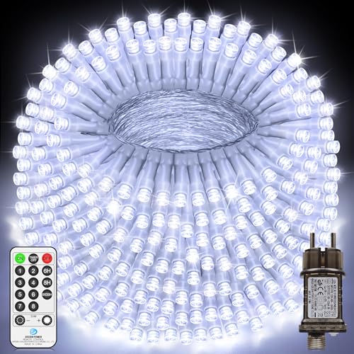 LYNNON LED Lichterkette Außen 30m 1000 LED Lichterkette Innen 8 Modi mit Fernbedienung Timer Outdoor Wasserdicht für Party Hochzeit Garten Balkon Camping Deko(Weiß) von LYNNON