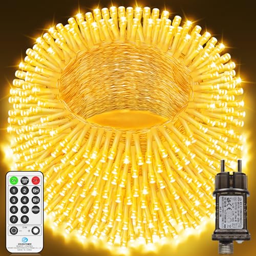LYNNON LED Lichterkette Außen 42m 1400 LED Lichterkette Innen 8 Modi mit Fernbedienung Timer Outdoor Wasserdicht für Party Hochzeit Garten Balkon Camping Deko(Warmweiß) von LYNNON