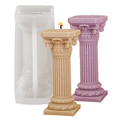 LYNSAY Griechische Säulen-Silikonform, 3D-römische Säulen-Kerzenform, griechischer Marmor-Säulen, Retro-europäisches Muster, Schokoladenform, Kuchendekoration, Werkzeug von LYNSAY