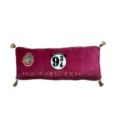 LYO Rechteckiges Kissen Harry Potter mit gesticktem Plateau-Logo 9 3/4 – sehr weiches Material, bequem und angenehm zu ziehen – Dekoration – hochwertige Qualität – Maße: 60 cm x 20 cm von LYO