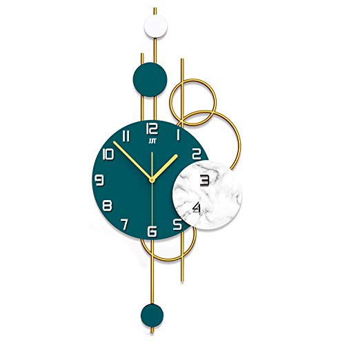 Große Metall Wanduhren Decor Moderne Metalldekoration Wanduhr, große Wanduhren, Wohnzimmer Dekor Stille Wanduhr Pendel for Küchen Schlafzimmer Büro Haus im Innenhaus 15 Zoll Wanddekoration Europäische von LYOUAE