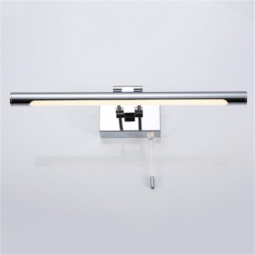 LYOUAE Spiegelleuchte Spiegellampe LED Badezimmerspiegelleuchten Chrom Eitelkeit Schrank Wandleuchte Wand WC Spiegellampen mit Zugschnur(Neutral Light,42cm) von LYOUAE