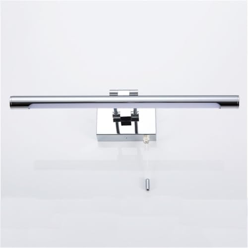 LYOUAE Spiegelleuchte Spiegellampe LED Badezimmerspiegelleuchten Chrom Eitelkeit Schrank Wandleuchte Wand WC Spiegellampen mit Zugschnur(White Light,60cm) von LYOUAE