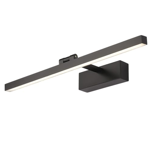 LYOUAE Spiegelleuchte Spiegellampe LED Metall Spiegel Frontleuchte IP44 Wasserdicht Schminkspiegelleuchte Anti-Beschlag Schwarz Finish Badlampen Wandleuchten(White Light,50cm 12w) von LYOUAE
