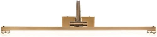 LYOUAE Spiegelleuchte Spiegellampe Vintage Vanity Light Spiegelleuchten Mid Century Gebürstetes Messing Wandleuchte LED Spiegel Frontlampe 350° Drehbare Spiegelschrankleuchte(Gold,53CM) von LYOUAE