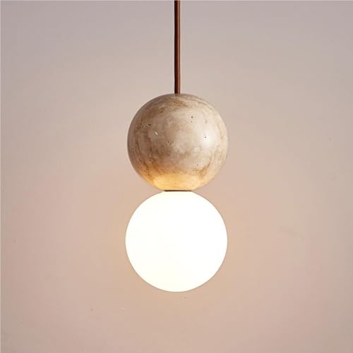 Modern Hängeleuchte Kleine Milchglas Pendelleuchte Gelb Travertin Lange Linear Kronleuchter Kücheninsel Hängende Deckenlampe von LYOUAE