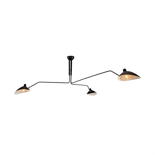 Moderne Deckenleuchte Deckenlampe Modern Black Chandelier Mid Century Ceiling Light Branch Pipe Pendant Lighting Adjustable 3-Arms Led Hanging Lights for Living, Dining Rooms, Bedroom, Farmhouse Wohnz von LYOUAE