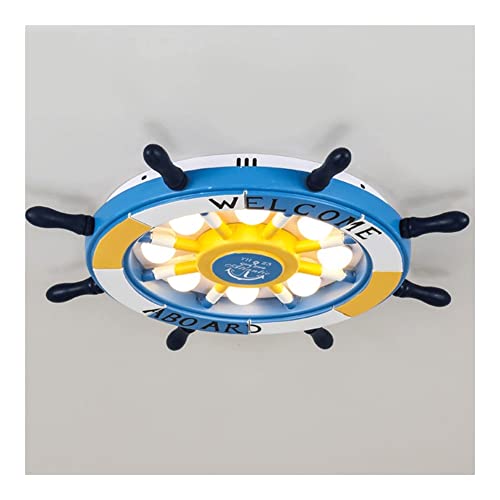Moderne Deckenleuchte Deckenlampe Moderne Ruder Deckenleuchte Kinderzimmer Piraten Deckenlampe Ruder Sonnenschirm Nautischer Stil Deckennahe Leuchte for Jungenzimmer Kinderzimmer Kindergarten Wohnzimm von LYOUAE