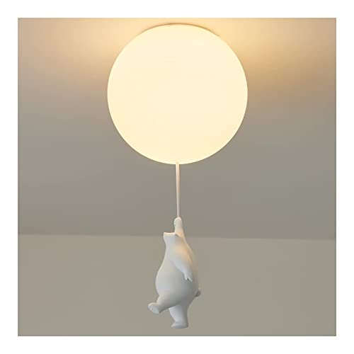 Moderne Deckenleuchte Deckenlampe Nordic Cartoon Bär Kronleuchter Niedlicher Eisbär Deckenpendelleuchte Foyer Glaskugel Unterputz Leuchte Deckenleuchte for Schlafzimmer Küche Insel Kinderzimmer Wohnzi von LYOUAE