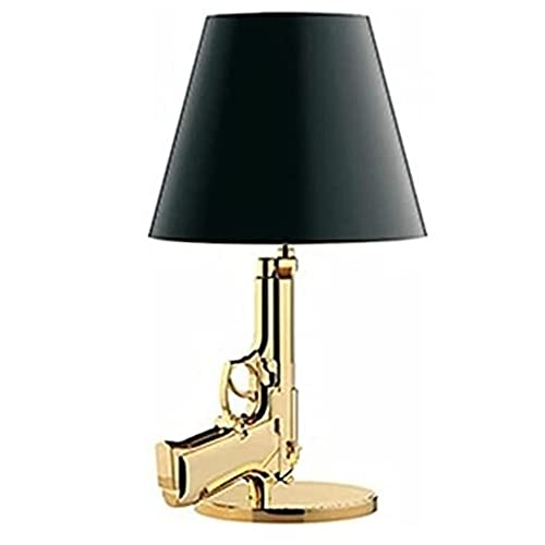 Schlafzimmer-Nachttischlampe Gun Desk Lamp Night Light Decorative Cool Table Lamp Modern Gold Gun Lamps for Bedroom, Hotel, Living Room, Guest Room, Children’s Room Schreibtischlampe Tischlampe (Size von LYOUAE