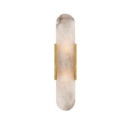 Wandleuchte Innen Wandlampe Mid Century Modern Marmor Wandleuchte Linear Badezimmer Vanity Light Weiß Alabaster Naturstein Wandleuchte Innen Schlafzimmer Wandlampe for Wohnzimmer Flur Treppe Wandbeleu von LYOUAE