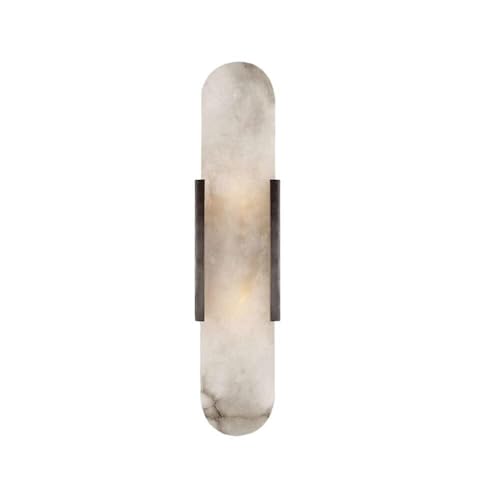 Wandleuchte Innen Wandlampe Mid Century Modern Marmor Wandleuchte Linear Badezimmer Vanity Light Weiß Alabaster Naturstein Wandleuchte Innen Schlafzimmer Wandlampe for Wohnzimmer Flur Treppe Wandbeleu von LYOUAE