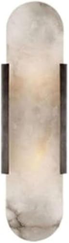 Wandleuchte Innen Wandlampe Mid Century Modern Marmor Wandleuchte Linear Badezimmer Vanity Light Weiß Alabaster Naturstein Wandleuchte Innen Schlafzimmer Wandlampe for Wohnzimmer Flur Treppe Wandbeleu von LYOUAE