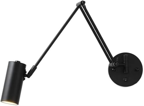 Wandleuchte Innen Wandlampe Verstellbare Wandlampe mit Schwenkarm, Industrielle Wandbeleuchtung, Wandleselampe mit langem Arm und Druckknopfschalter for Arbeitszimmer, Schlafzimmer, Nachttisch, Kopfte von LYOUAE
