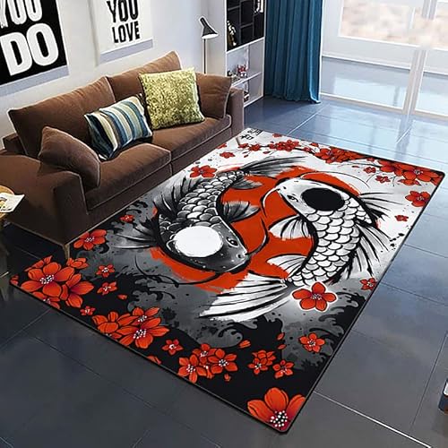 LYPOCS Kreativer Teppich 3D Teppich Anti Rutsch Teppich Isolierter Teppich Schlafzimmer Teppich Dekorativer Teppich Yin Yang Bereich Teppich Teppich 120X160Cm Y13245 von LYPOCS