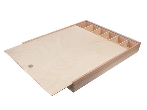 LYRA L9671441 Holzschiebebox (leer) mit Platz für 12 x 12 Stifte, Pinsel, Bleistifte etc. Stiftebox Aufbewahrungsbox Pinselbox Stifteköcher von LYRA