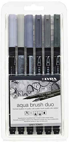 Lyra Aqua Brush Duo Grautöne, Set mit 6 Farben 32 von LYRA