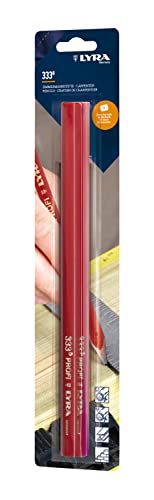 Lyra L4338006, LYRA Zimmermannstift 333® oval 30cm lang, Bleistift in Profi-Ausführung, ideal für Markierungen auf Holz, 3 Stück im Blister von LYRA
