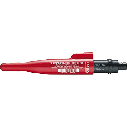 LYRA L4494302 LYRA DRY PROFI LED Tieflochmarker mit Leuchte, Baumarker, inkl. Spitzer und Clip, Universal-Graphit-Mine in 2B, 2,8 mm für alle Oberflächen, 1 Stück (1er Pack) von LYRA