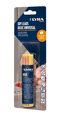 LYRA Dry Leads Basic universal, Ersatzminen, rund, Mine 2,8 x 2,8 x 100 mm, Blister, farbig sortiert von LYRA