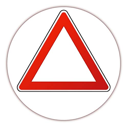 LYSCO 12 X Aufkleber Vorfahrt Achtung Warndreieck rund Ø 50 mm Vinyl Folienaufkleber rot weiß (Auf-524) von LYSCO