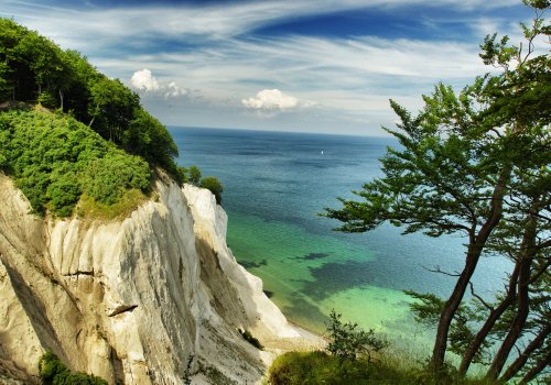 XXL Poster 100 x 70cm Blick von Insel Rügen mit Kreidefelsen Meeresbucht/Ostsee (SF201) (Lieferung gerollt!) von LYSCO