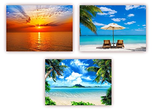 3 Stück XXL Poster 100 x 70cm - ( Posterset-05 ) - drei verschiedenen Sommer-Strand-Motive von LYSCO