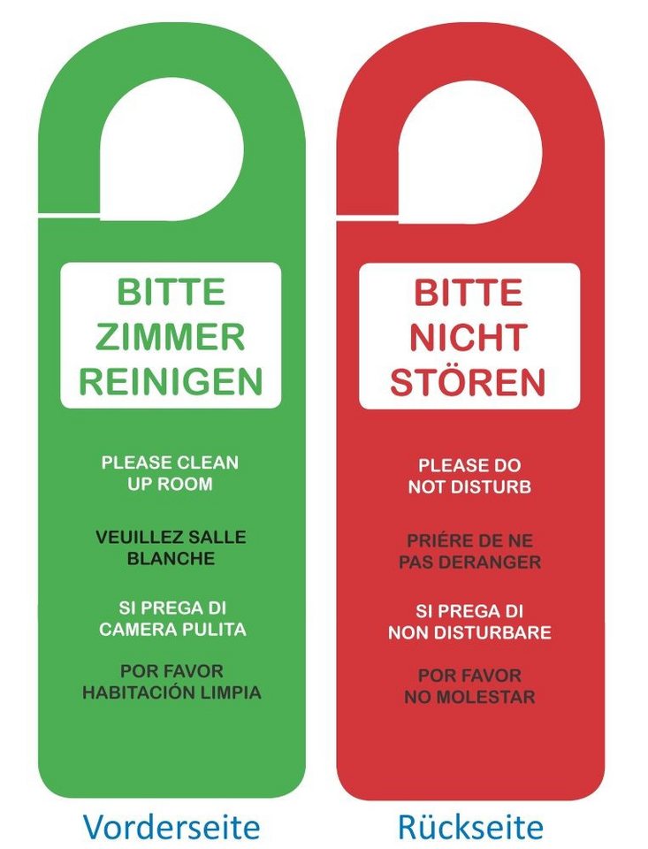 LYSCO Dekohänger Türschild Türhänger BITTE ZIMMER AUFRÄUMEN, BITTE NICHT STÖREN (bestellbar in 3 verschiedenen Verpackungseinheiten, 12 St., in verschieden Varianten erhältlich), Hotelbedarf Türaufhänger Türhaken Hänger Türklinke von LYSCO