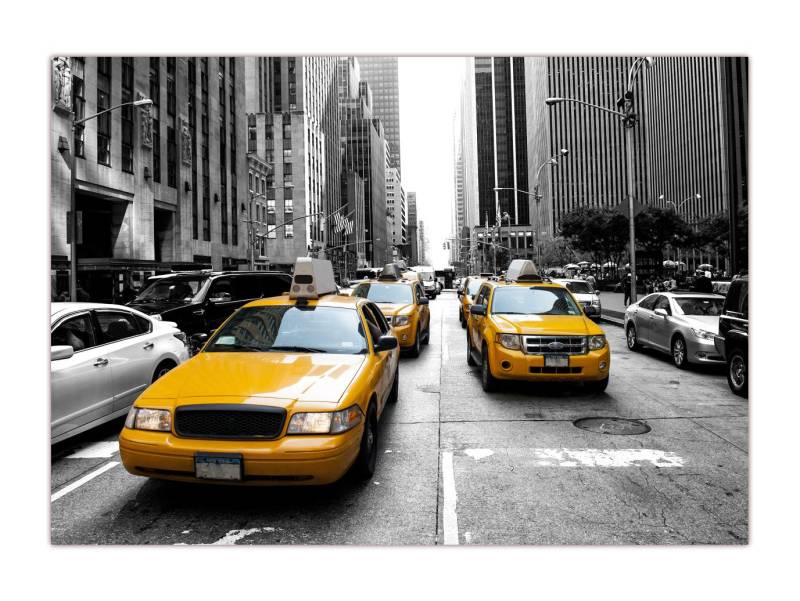 LYSCO Poster XXL 100 x 70 cm atemberaubende Orte in berühmten Städten, Kreuzung in New York mit gelben Taxis (F-236) (DIN B1), einzigartige Ausschnitte von bekannten Sehenswürdigkieten. von LYSCO