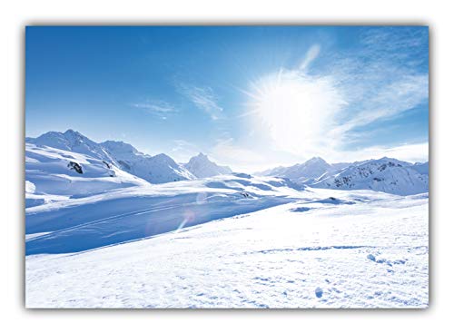 LYSCO XXL Poster 100 x 70cm (F249) Winterparadies Schnee im Gebirge Sonne am blauen Himmel (Lieferung gerollt!) von LYSCO
