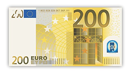 XL Poster 200 Euro Format 84 x 43 cm Geld Banknoten Geldschein Money Bill EUR Plakat von LYSCO