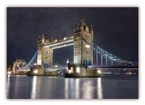 XXL Poster 100 x 70cm (F-230) Tower Bridge über die Themse bei Nacht - London (Lieferung gerollt!) von LYSCO