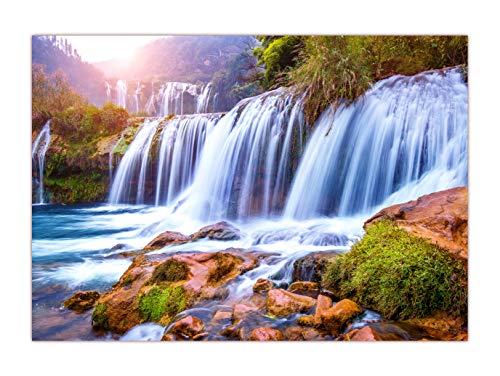 XXL Poster 100 x 70cm (F-233) Juilong Wasserfall in Luoping China fliesst in Kaskaden durch das Gebirge ins Tal (Lieferung gerollt!) von LYSCO