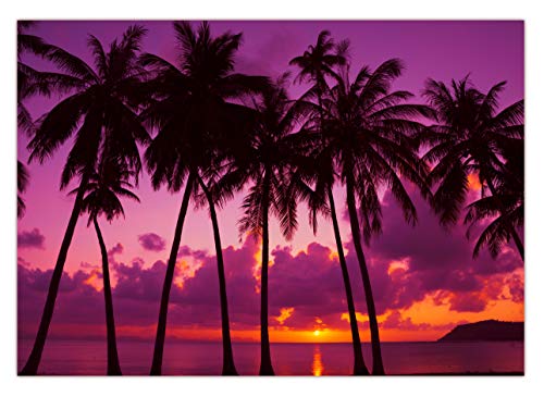 XXL Poster 100 x 70cm (F-235) Palmen am Strand in Thailand auf tropischer Insel im Sonnenuntergang (Lieferung gerollt!) von LYSCO