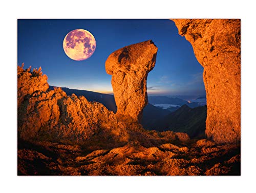 XXL Poster 100 x 70cm (F-238) magische Berglandschaften, Gebirge im Mondlicht Wüstenlandschaft (Lieferung gerollt!) von LYSCO