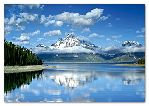 XXL Poster 100 x 70cm (F-254) Bergsee Jackson Lake Gebirge Teton Range Grand-Teton-Nationalpark (Lieferung gerollt!) von LYSCO