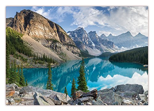 XXL Poster 100 x 70cm (S-826) Moraine Lake im Banff-Nationalpark in Alberta, Kanada Bergsee im Valley of the Ten Peaks in den Rocky Mountains (Lieferung gerollt!) von LYSCO