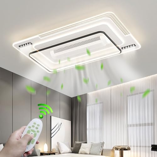 LYSDjia Deckenventilator Mit Beleuchtung Moderne große Innen LED 120W Deckenventilator Mit Fernbedienung Leise Lampe Mit Ventilator Dimmbar 6 Windgeschwindigkeit Deckenleuchte Für Wohnzimmer Schlafzim von LYSDjia