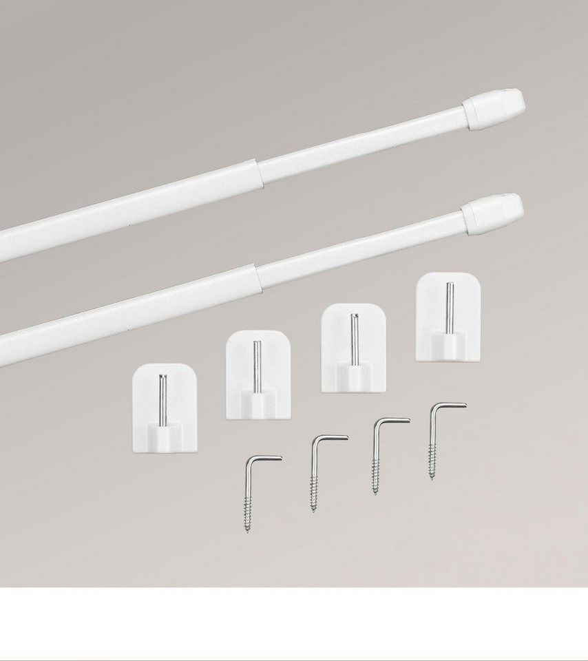 Gardinenstange SET Vitragenstange flach, LYSEL®, L 50-80 cm von LYSEL®