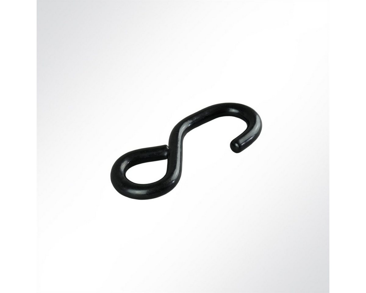 Halter S-Haken einseitig geschlossen mit schwarzer PVC-Beschichtung, LYSEL®, (10-St) von LYSEL®
