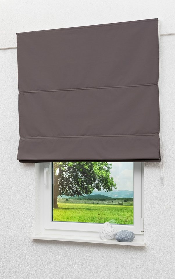 LYSEL® Raffrollo abdunkelnd Braungrau, HxB 180x90cm von LYSEL®
