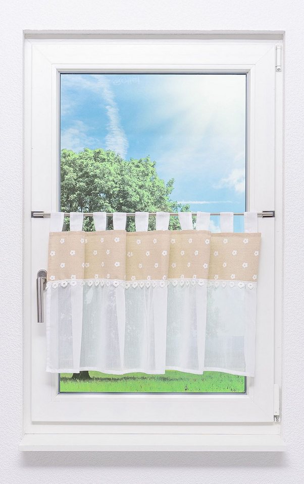 LYSEL® Scheibengardine Blümchenspiel, (1 St), transparent, HxB 48x140cm von LYSEL®